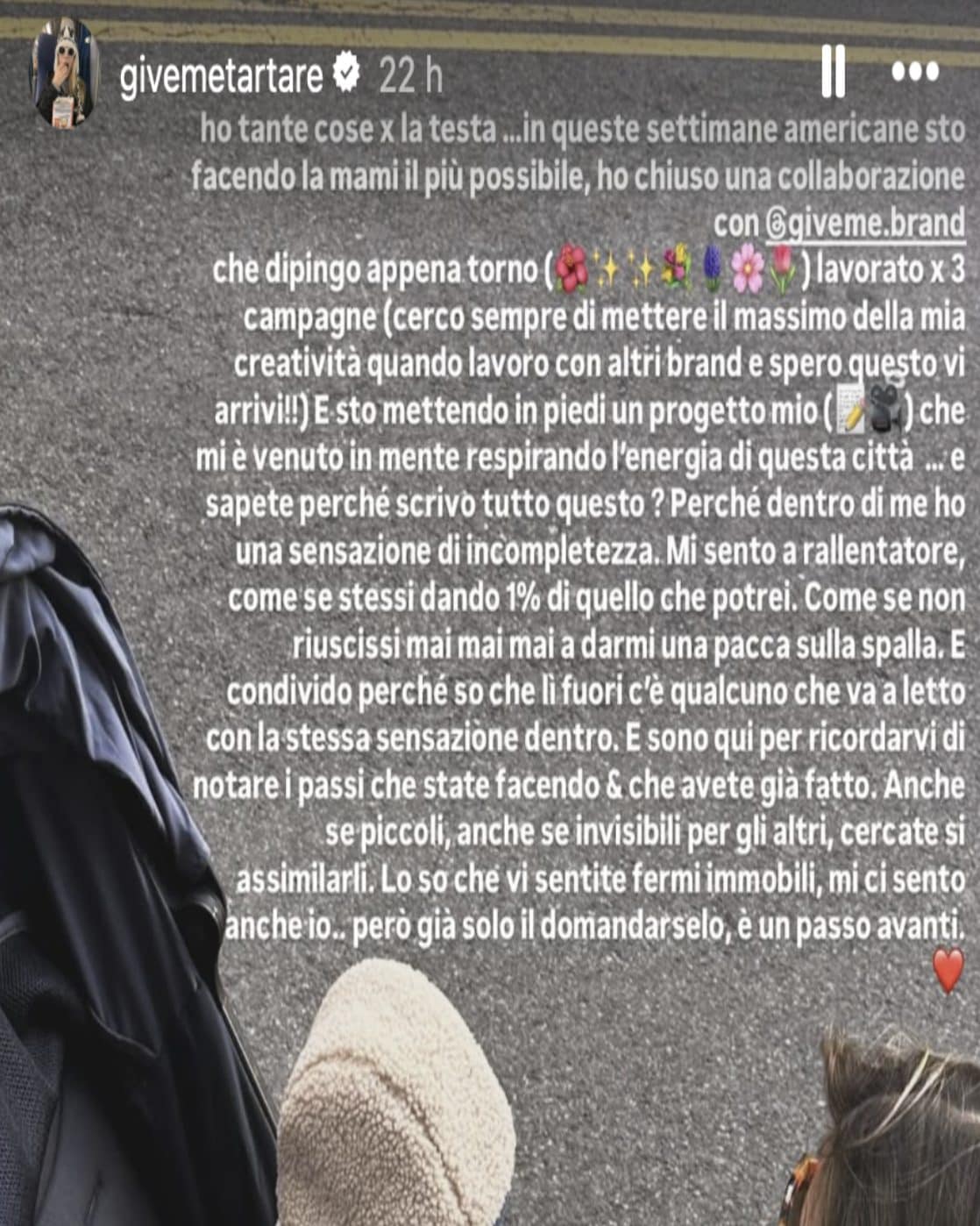 La story pubblicata su Instagram da Jacqueline Luna Di Giacomo