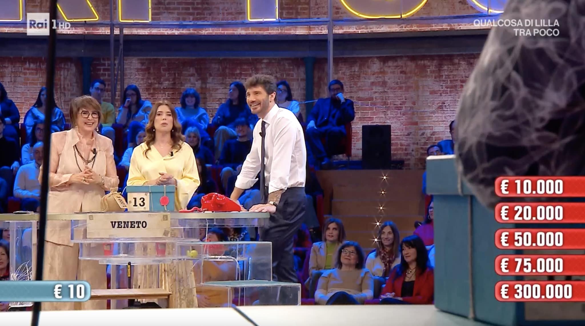 Annamaria ad Affari Tuoi confessa a De Martino: "Nel 2016 ti ho conosciuto a Ibiza, abbiamo una foto insieme"