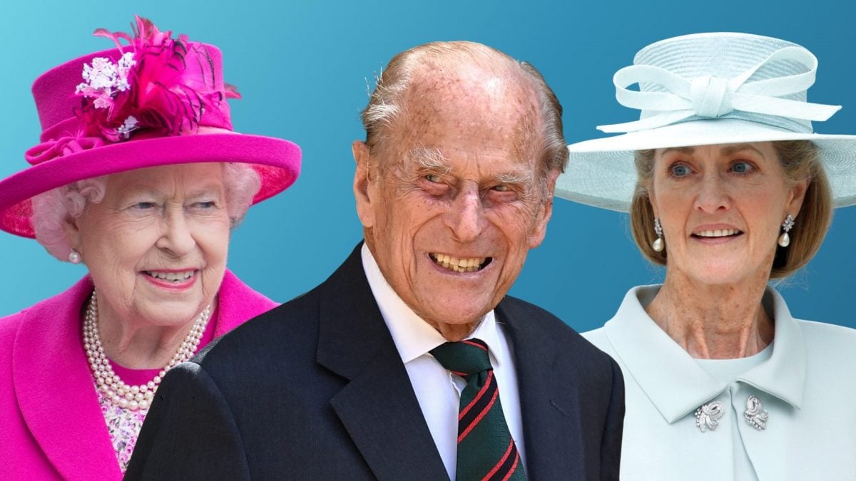 La Regina Elisabetta II, il Principe Filippo e Penny Knatchbull