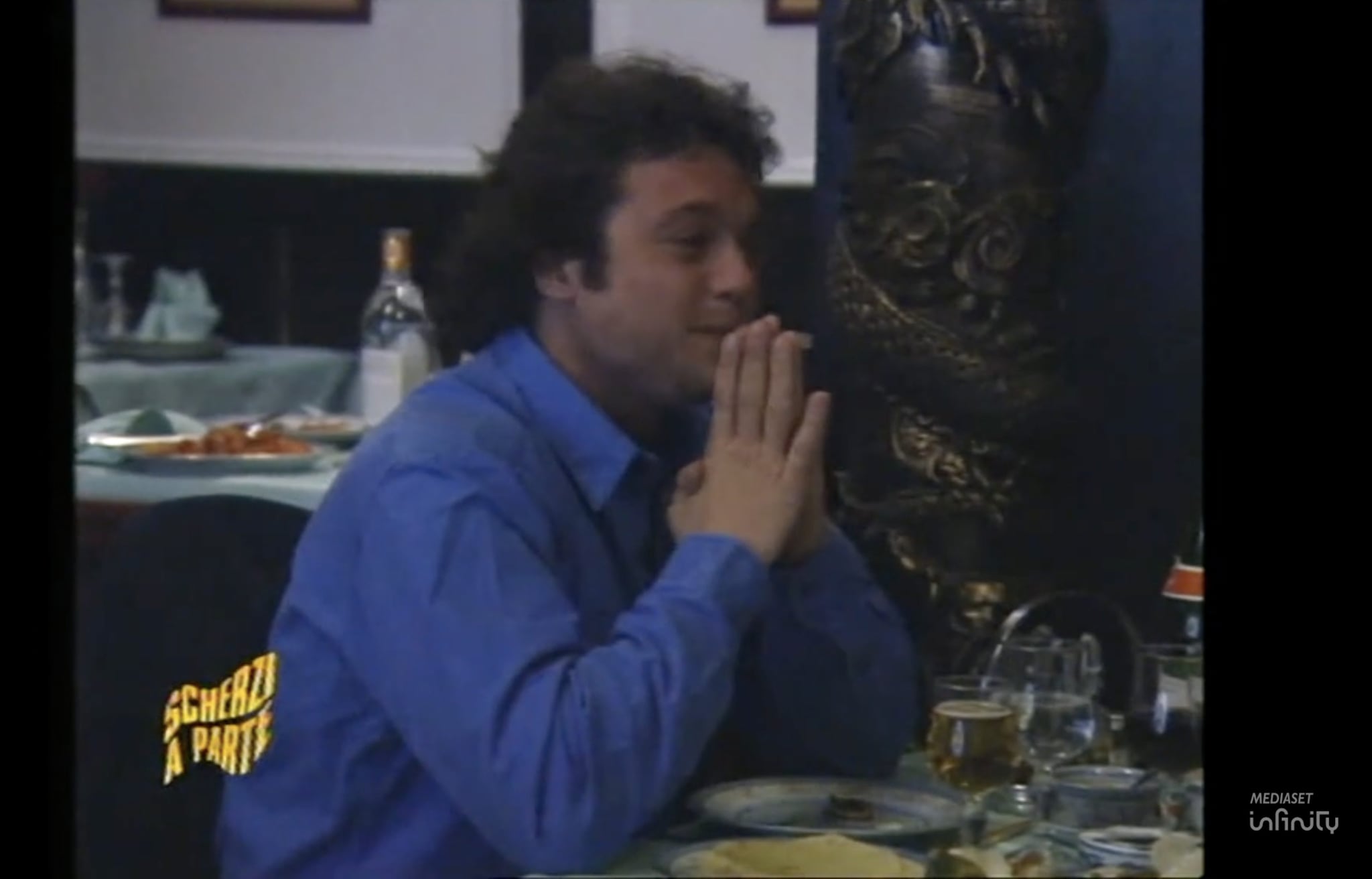 Claudio Amendola vittima del primo scherzo nella stagione 91–92.