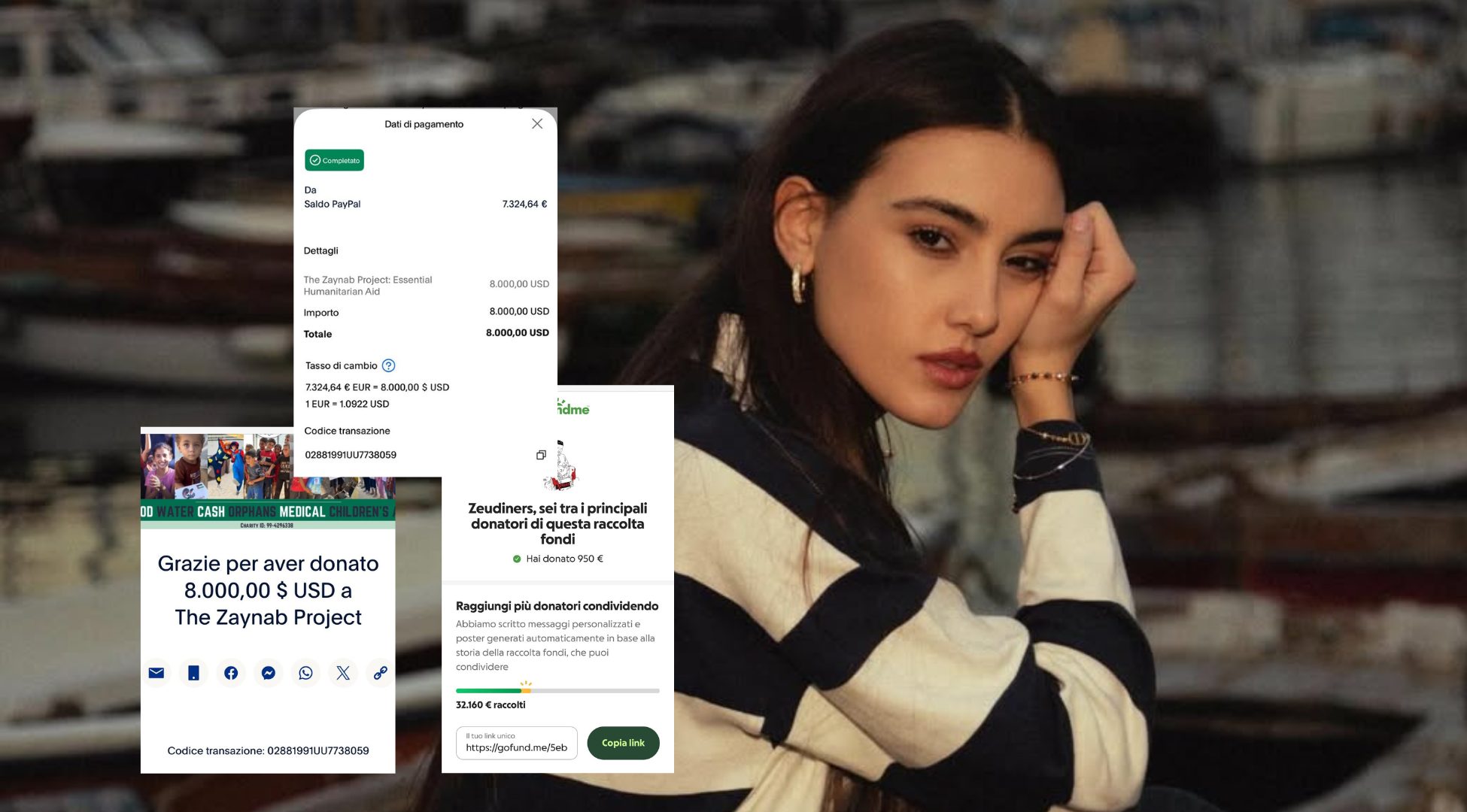 Zeudi Di Palma e le donazioni dei fan da 100mila euro: le somme per Gaza e Scampia sono reali