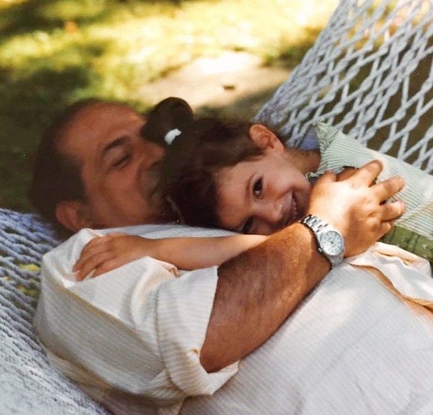 Michela con papà Giancarlo Magalli