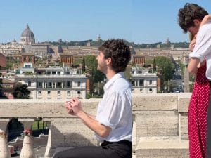 La proposta di matrimonio a sorpresa di Nikita Perotti ad Anastasia Kuzmina: il video e i dubbi sui social