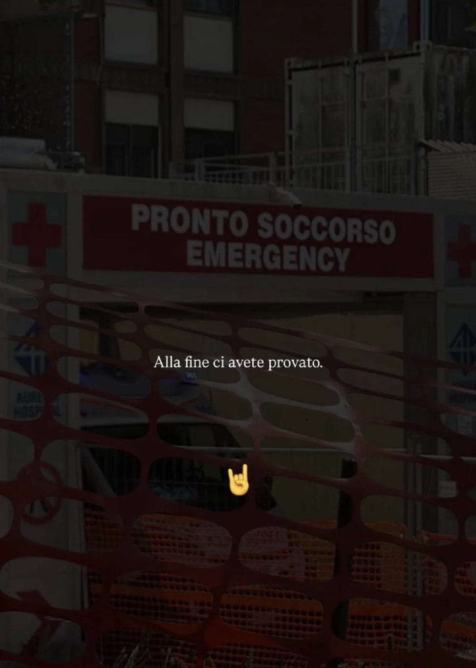La story pubblicata sui social da Ernesto Passaro