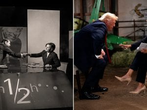 Trump lascia lo studio come fece Berlusconi con la