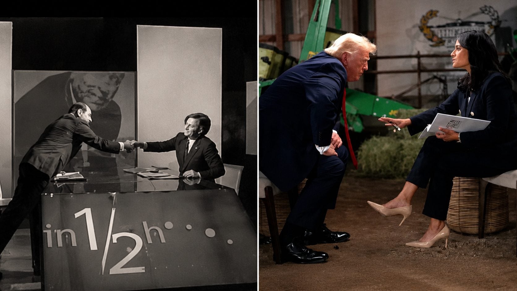 Trump lascia lo studio come fece Berlusconi con la Annunziata: il copione del leader che non regge il contraddittorio