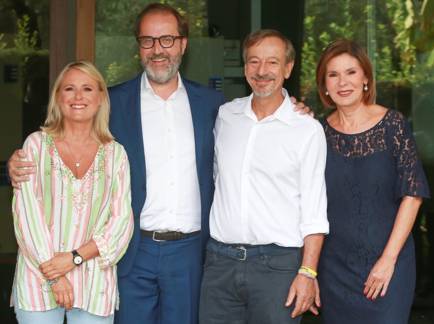 Stefano Coletta nel luglio 2017, fresco di nomina come direttore di Rai3, con Federica Sciarelli, Riccardo Iacona e Bianca Berlinguer.