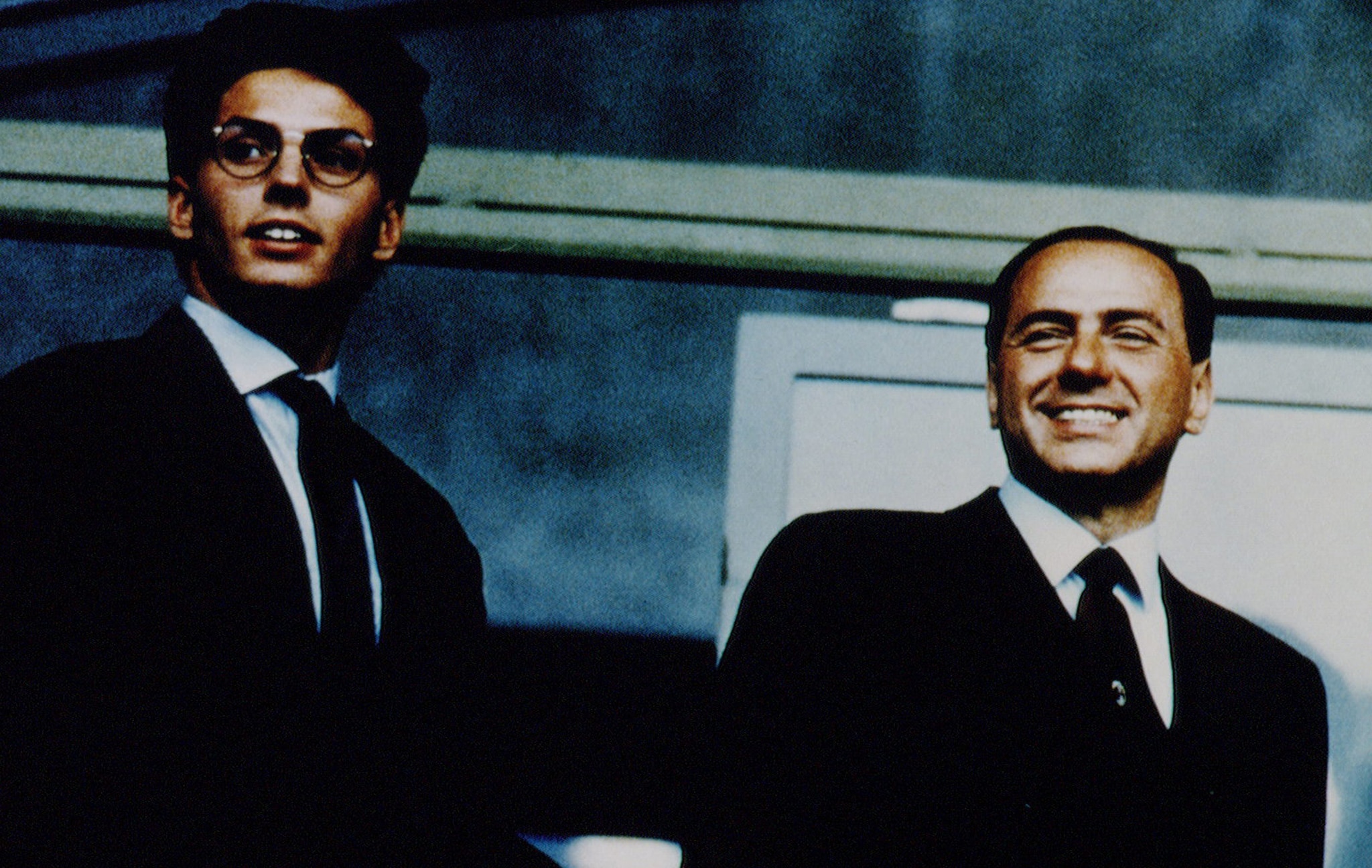 Silvio Berlusconi e il figlio Pier Silvio nel 1991