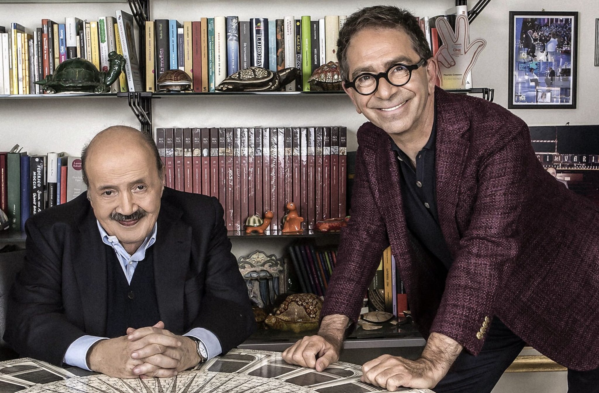 Pino Strabioli con Maurizio Costanzo.