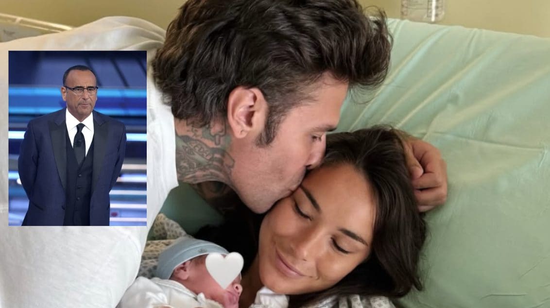 Fedez papà tris, le congratulazioni di Carlo Conti e il silenzio di Chiara Ferragni: "Bene necessario"