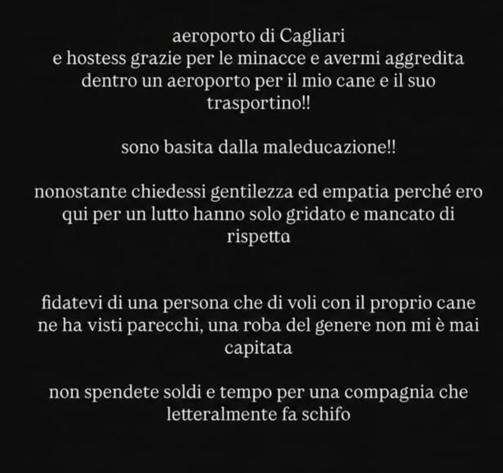La story pubblicata su Instagram da Martina Miliddi