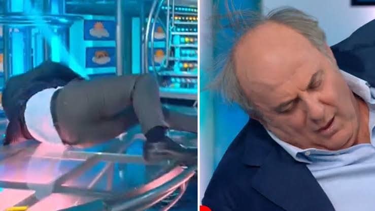 La caduta di Gerry Scotti a Striscia La Notizia