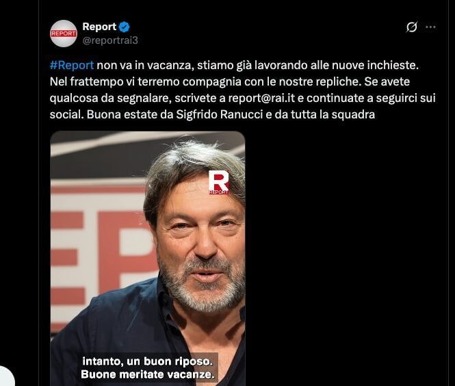 L'assurdo video di Ranucci che annuncia le repliche estive di Report, mentre Rai decide il suo futuro