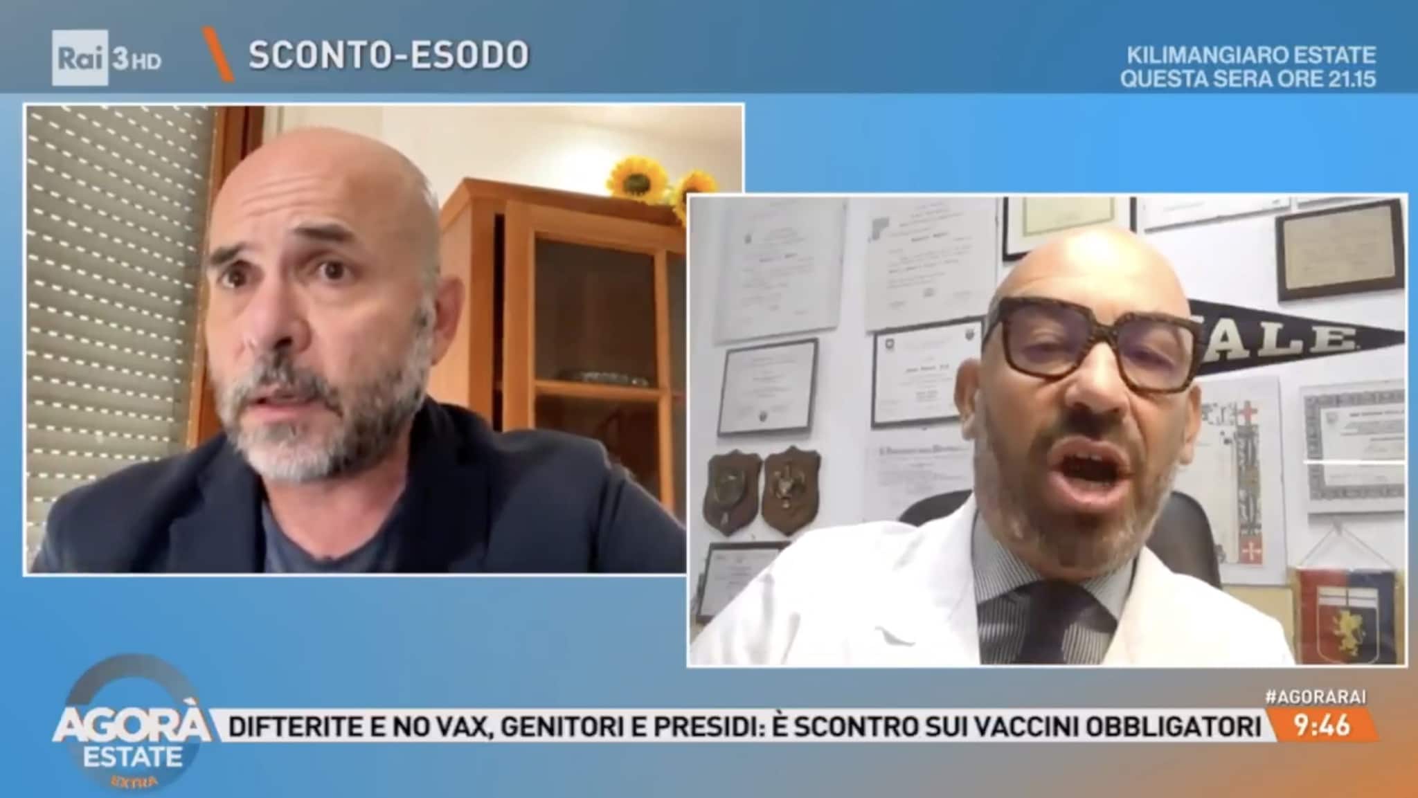 Difterite e vaccini, Bassetti contro Dragoni ad Agorà Estate: "Lei è un ignorante"