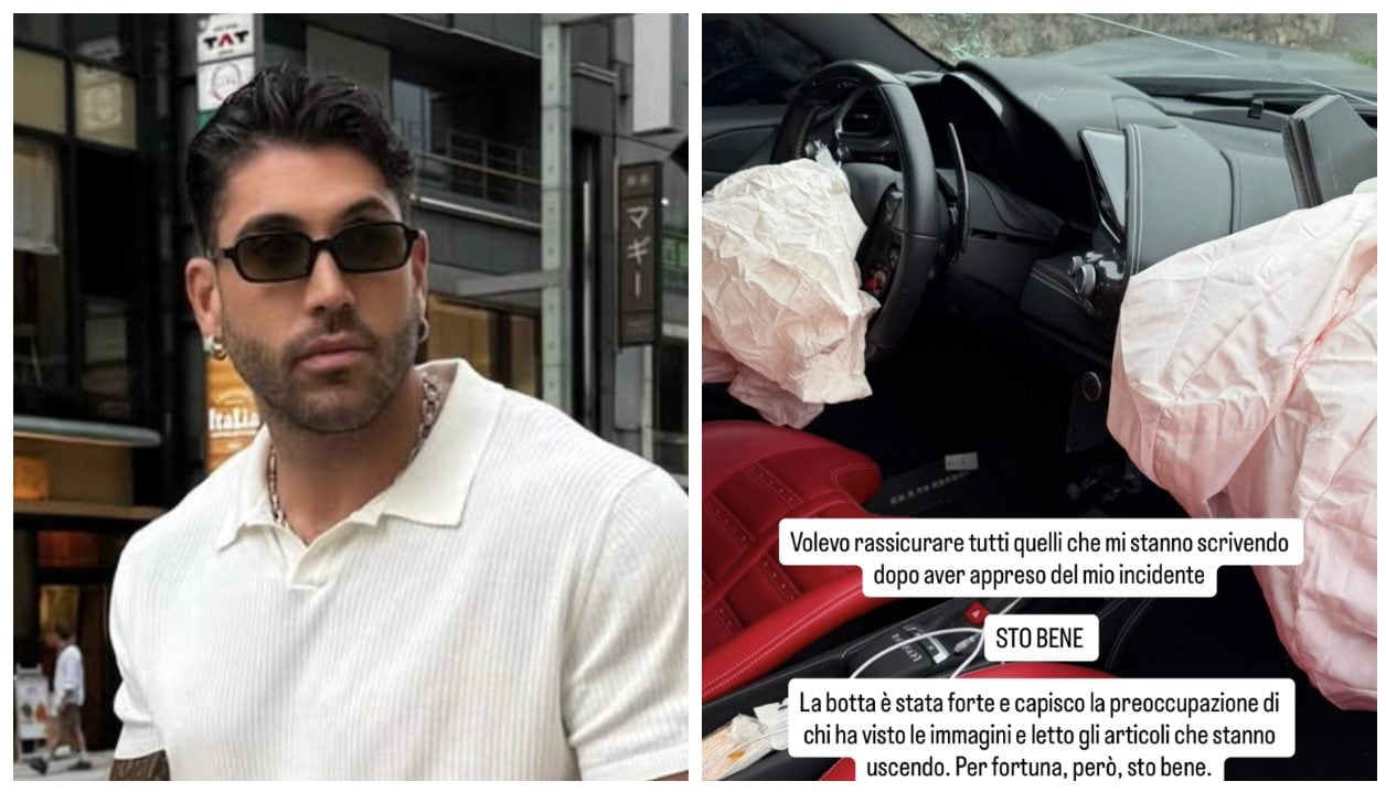 Incidente per Steven Basalari, si schianta con la Ferrari contro un muro: "Botta forte, ma sto bene"