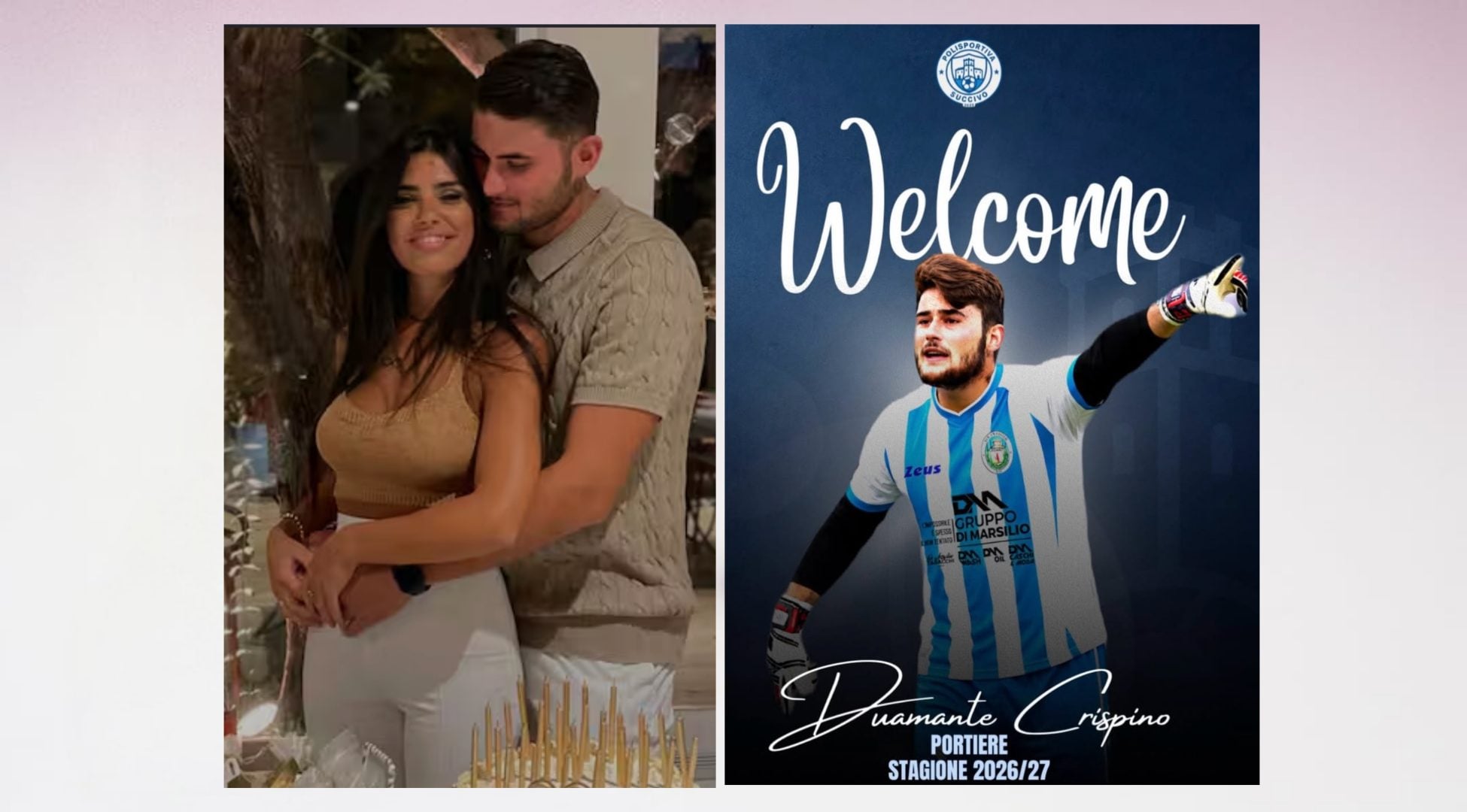 Da Temptation Island al ritorno al calcio, Diamante Crispino firma con il Succivo: "Voglio divertirmi"
