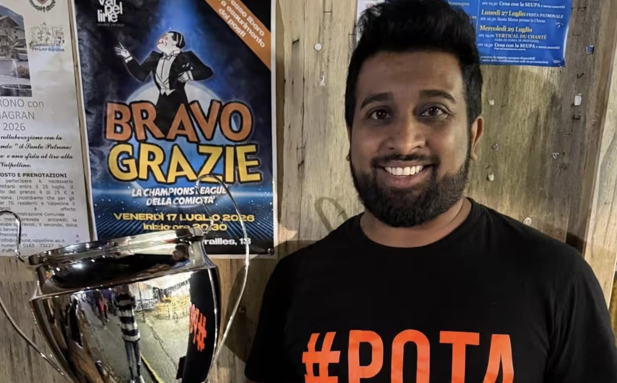 Morto a 38 anni il comico bergamasco Naveen Cassera, aveva vinto la "Champions" dei comici un mese fa