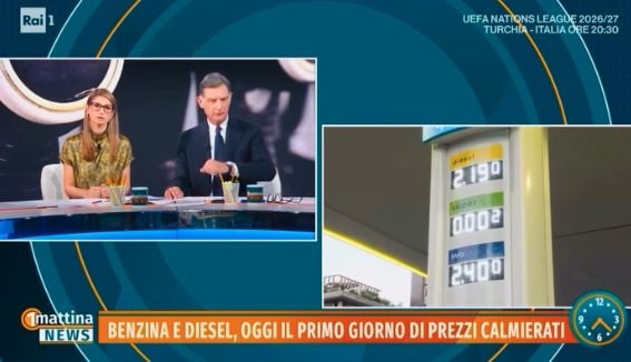 Su Rai1 il prezzo della benzina scende in diretta: il calmiere carburanti diventa uno show