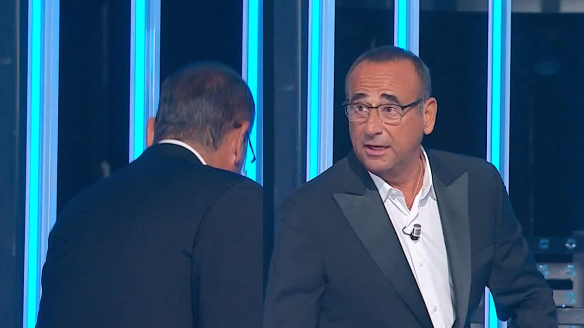 Imprevisto a Tale e Quale Show, Carlo Conti colto di sorpresa dopo la pubblicità: "Siamo tornati? Ditemelo!"