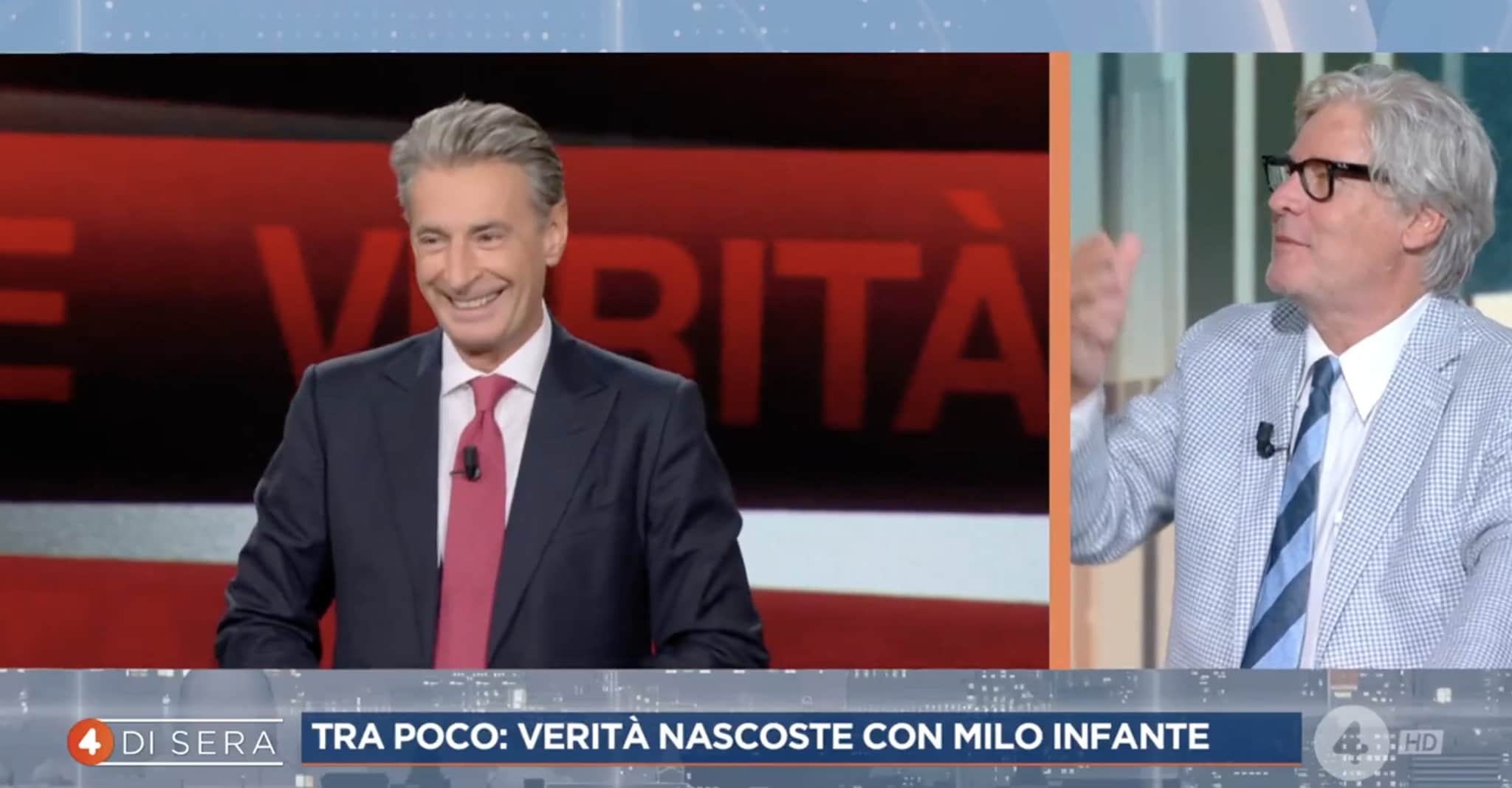Milo Infante e il siparietto con Paolo Del Debbio: "Io non riesco mai a trovarle queste Verità Nascoste"