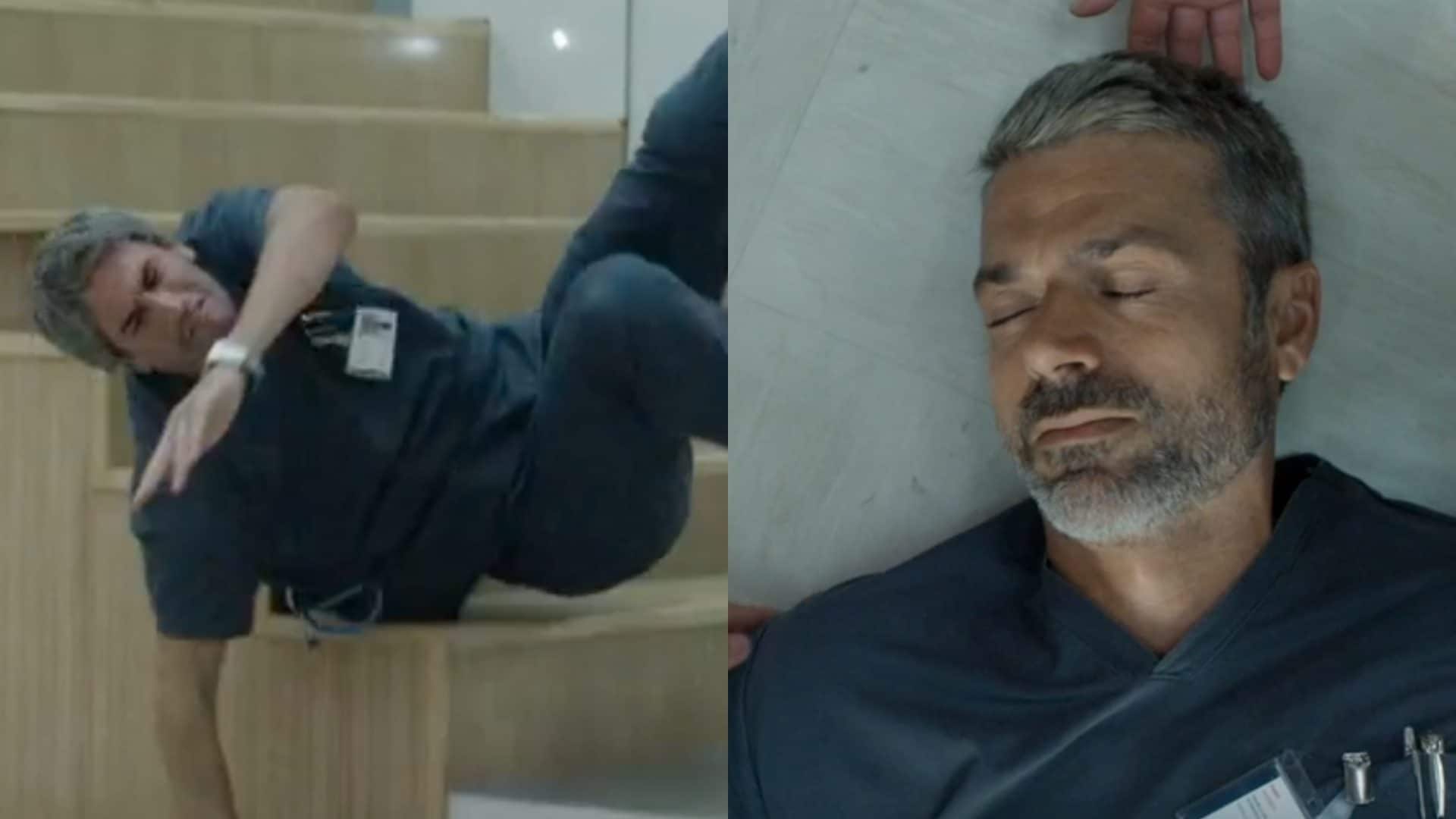 Luca Argentero cade dalle scale in DOC ma si vede la controfigura: gaffe nella serie TV di Rai1