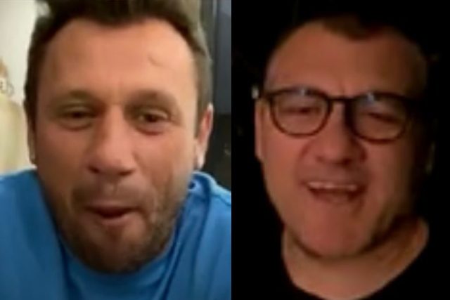 Antonio Cassano e Bobo Vieri discutono del big match Milan–Napoli