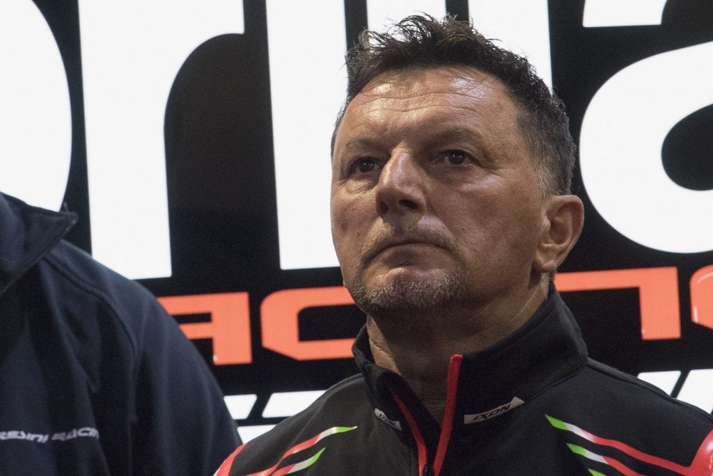 Fausto Gresini in lotta con il