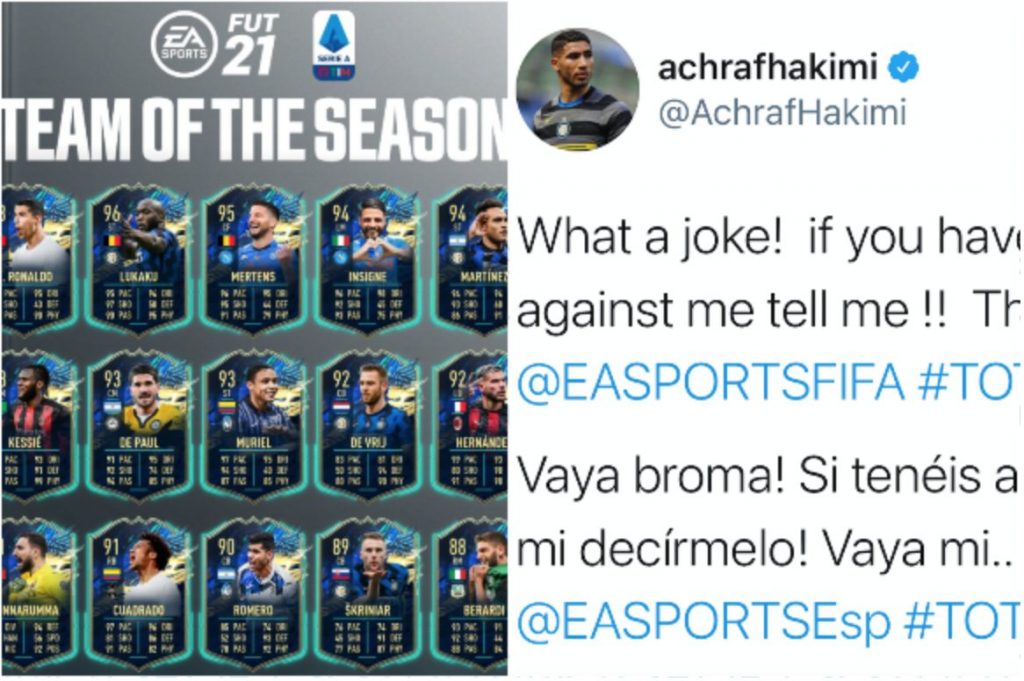 Gli preferiscono Cuadrado e Berardi nei TOTS Serie A, Hakimi contro