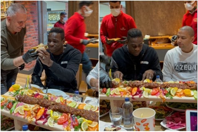 Mario Balotelli gusta il kebab in compagnia del compagno di squadra Inler, ex Napoli
