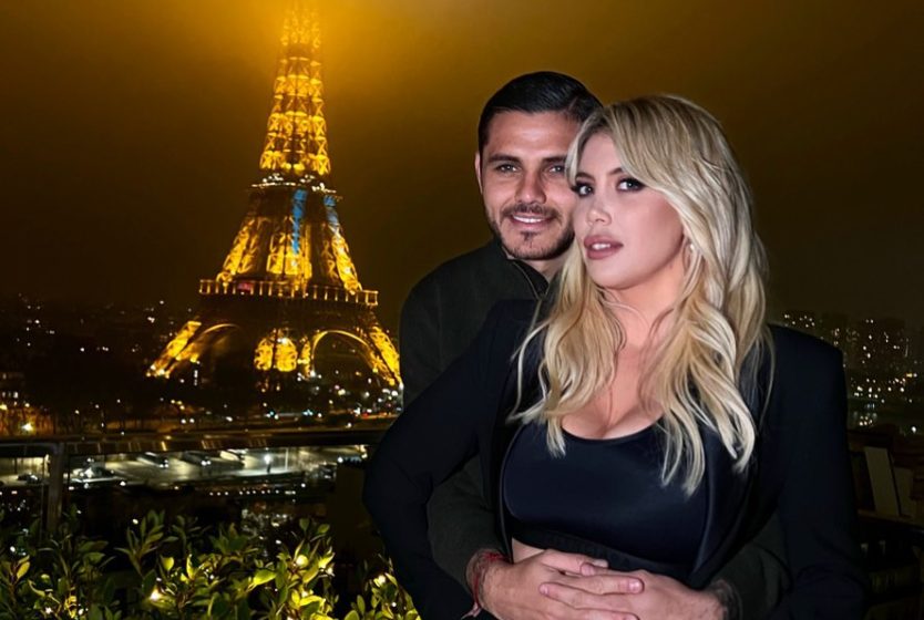 Wanda e Mauro sotto la Torre Eiffel, dopo l’amore ritrovato (fonte: https://www.instagram.com/mauroicardi/)
