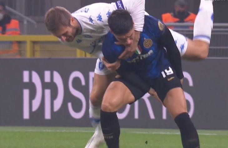L’infortunio subito da Joaquin Correa durante la partita di Coppa Italia contro l’Empoli. L’Inter lo perde per circa un mese.