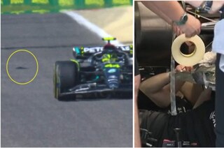 La Mercedes perde pezzi nei test in Bahrain, serve il nastro adesivo sulla vettura di Hamilton
