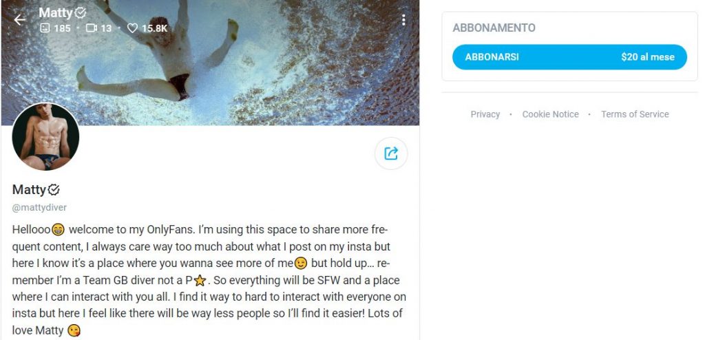 Il campione olimpico dei tuffi va su OnlyFans per finanziarsi: "Qua è