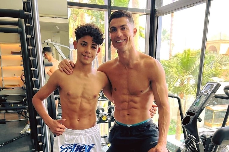 Ronaldo assieme al figlio primogenito Cristiano Jr