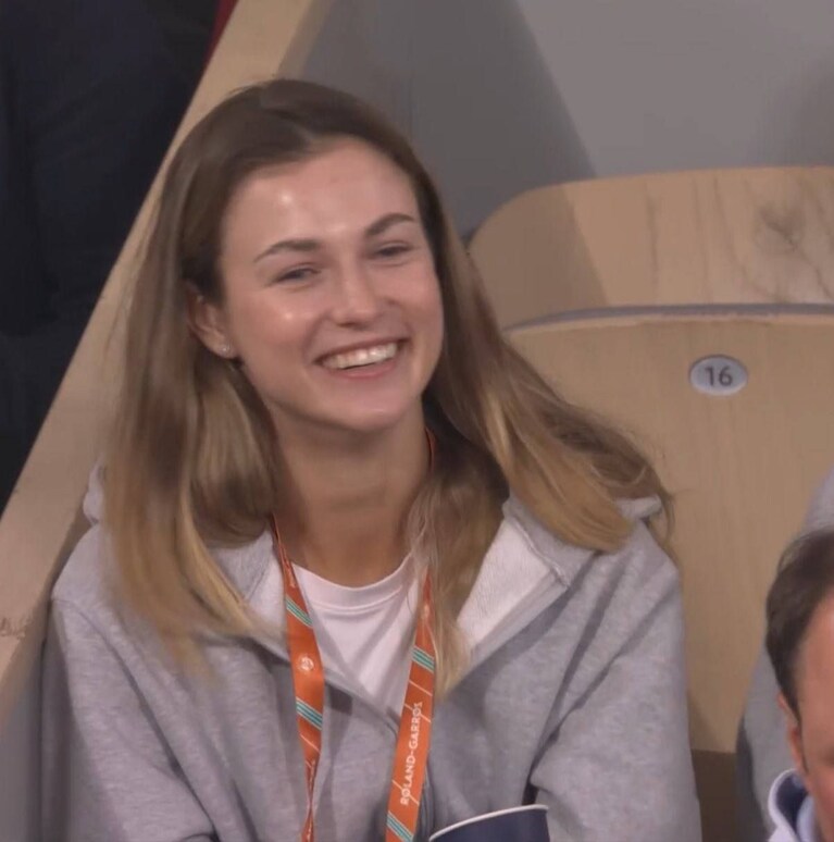 La Kalinskaya in tribuna per assistere al match vinto da Sinner contro Kotov