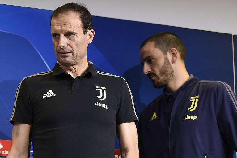 Leonardo Bonucci con Massimiliano Allegri: un rapporto finito malissimo