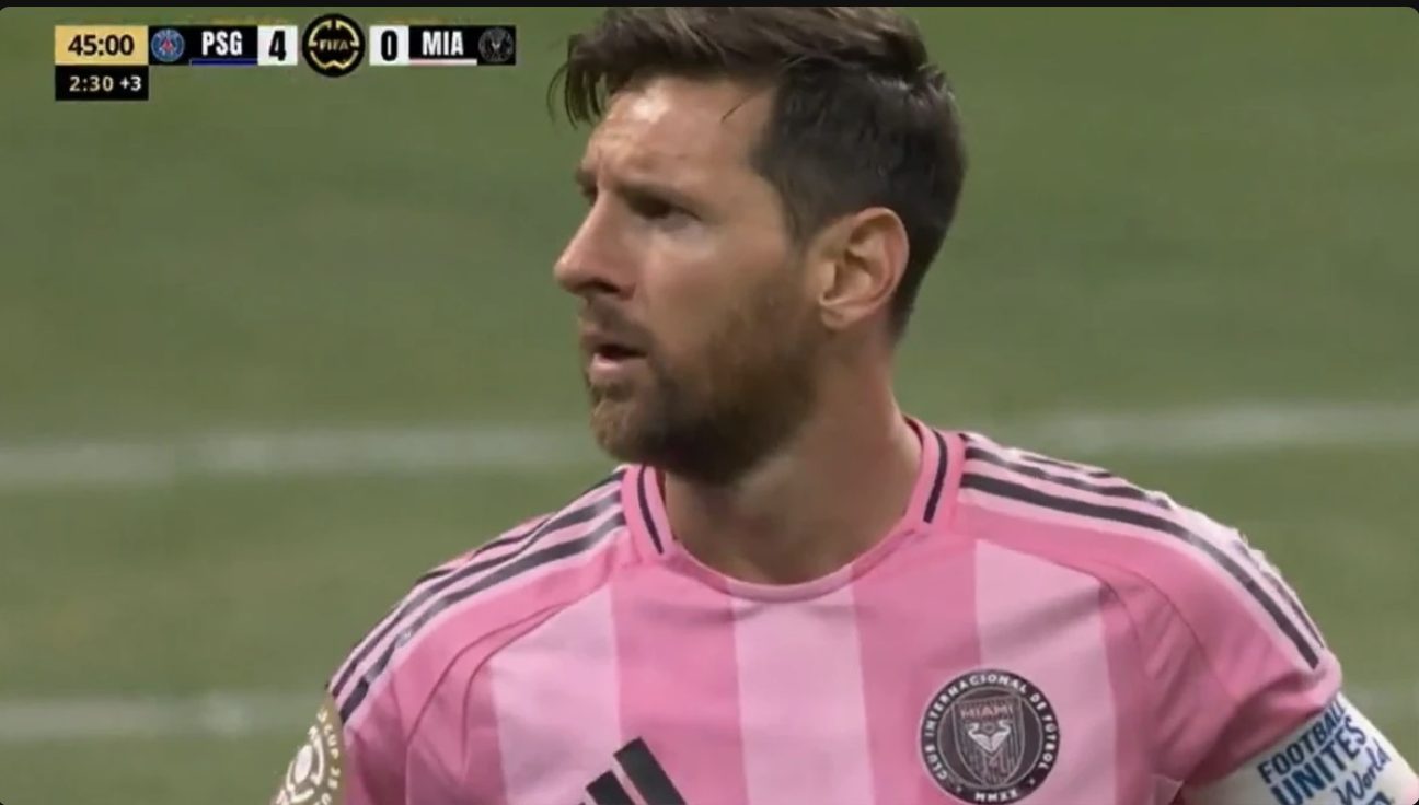 Messi frustrato ad ogni gol del PSG all'Inter Miami: un dato rende più chiara la schiacciante superiorità