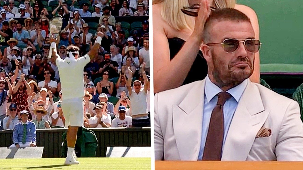 Beckham incredulo mentre vede Fognini far impazzire Alcaraz a Wimbledon: la sua reazione è virale