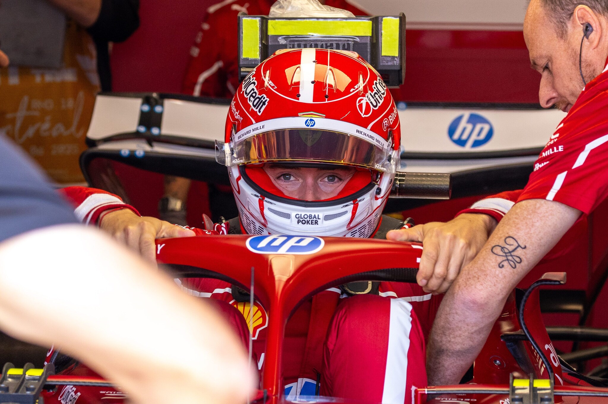 Leclerc nell’abitacolo della sua Ferrari lo scorso fine settimana in Canada: è stato 5° al traguardo