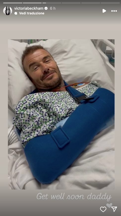 La prima delle due storie pubblicate su Instagram dalla moglie di David Beckham