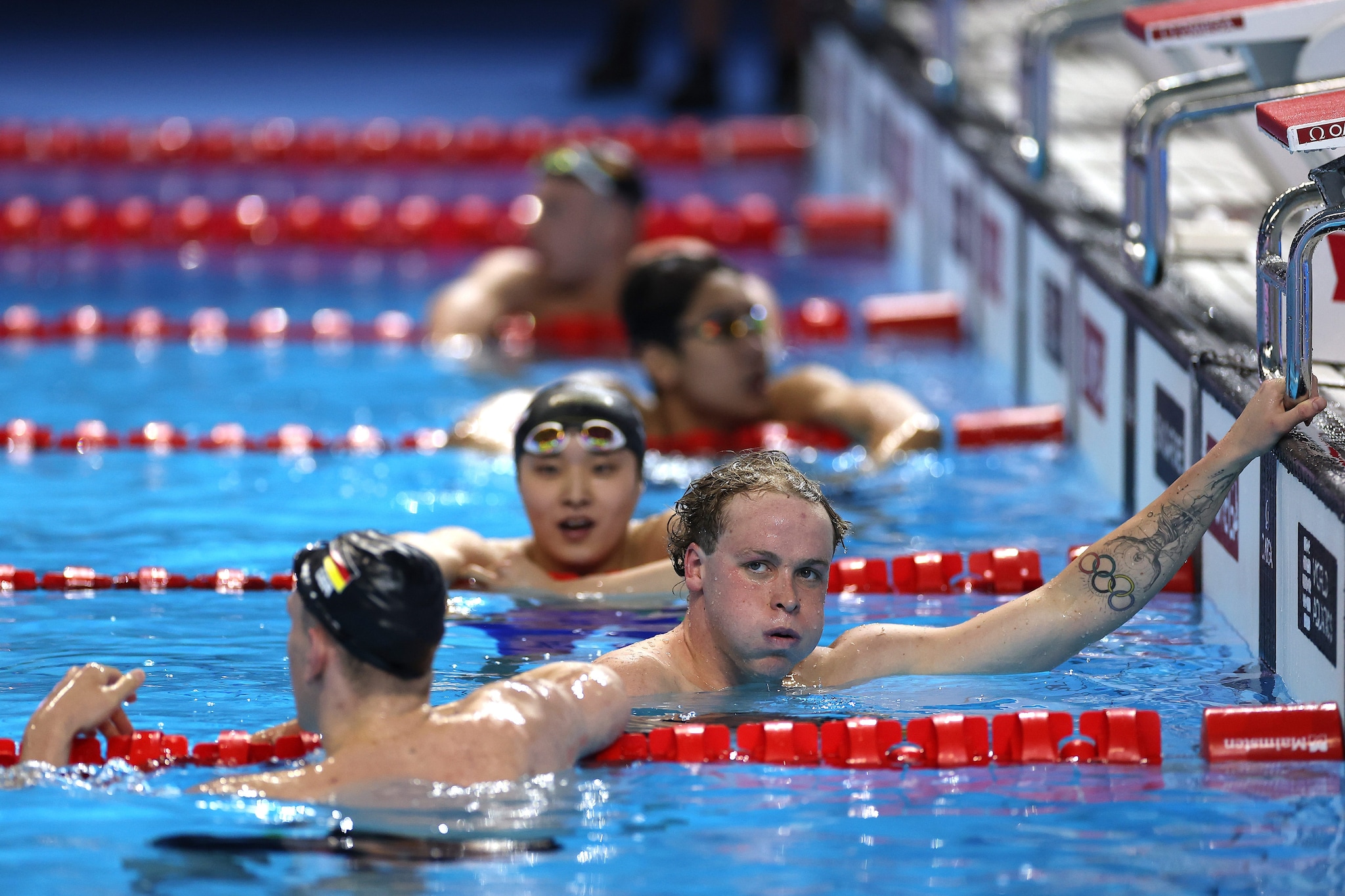 Samuel Short in acqua durante i Mondiali di Singapore.