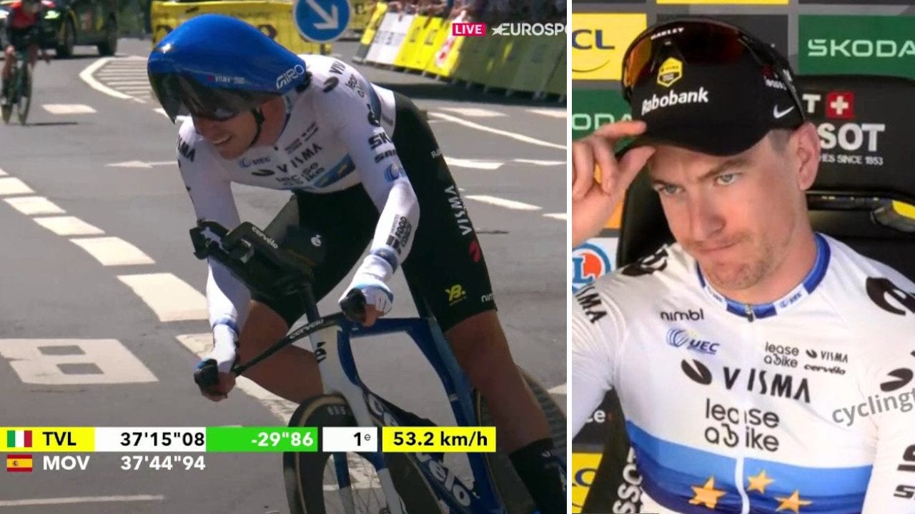 L'atroce beffa per Edoardo Affini: primo alla crono del Tour per tre ore, davanti a Evenepoel e Pogacar