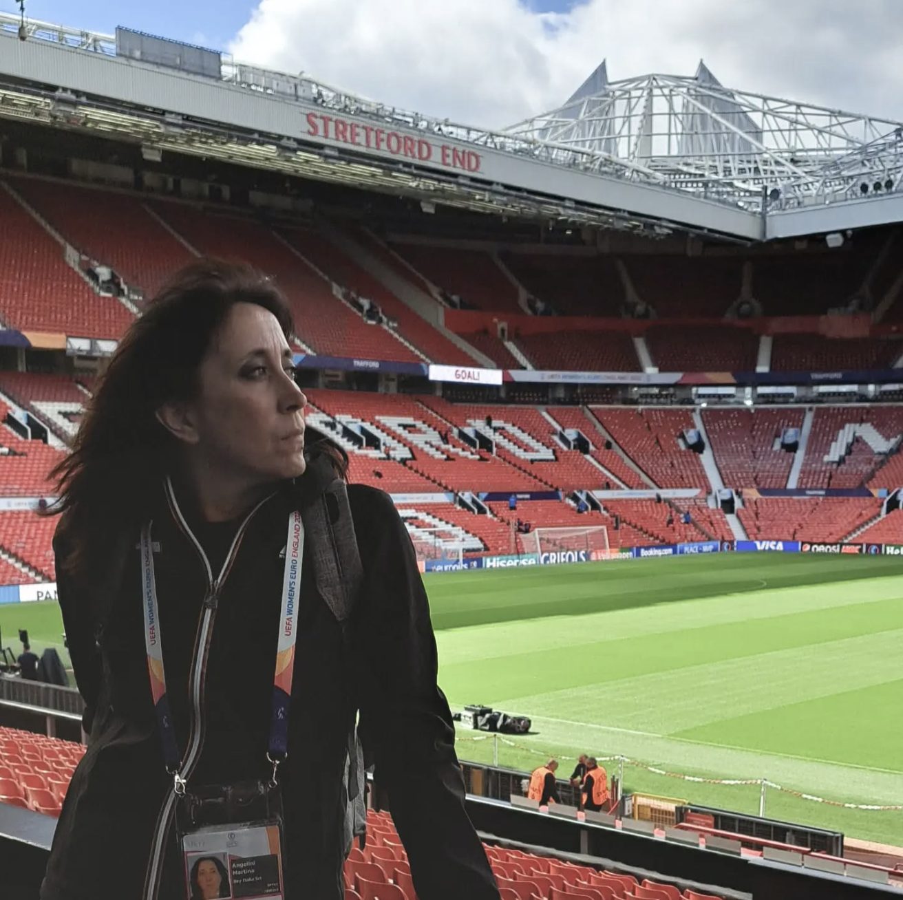 Martina Angelini all’Old Trafford di Manchester.