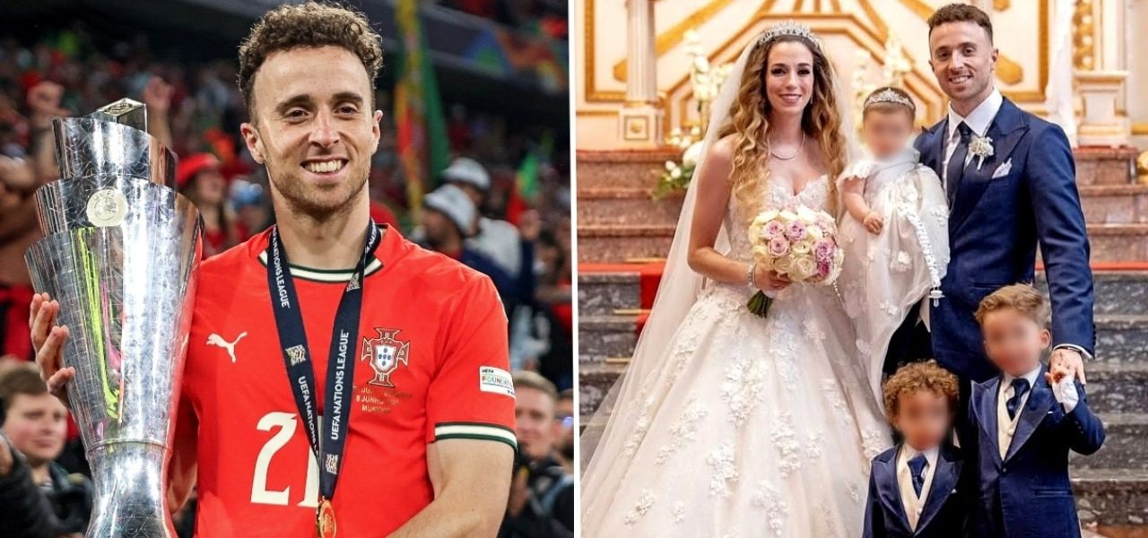 Diogo Jota nel giorno del suo matrimonio.