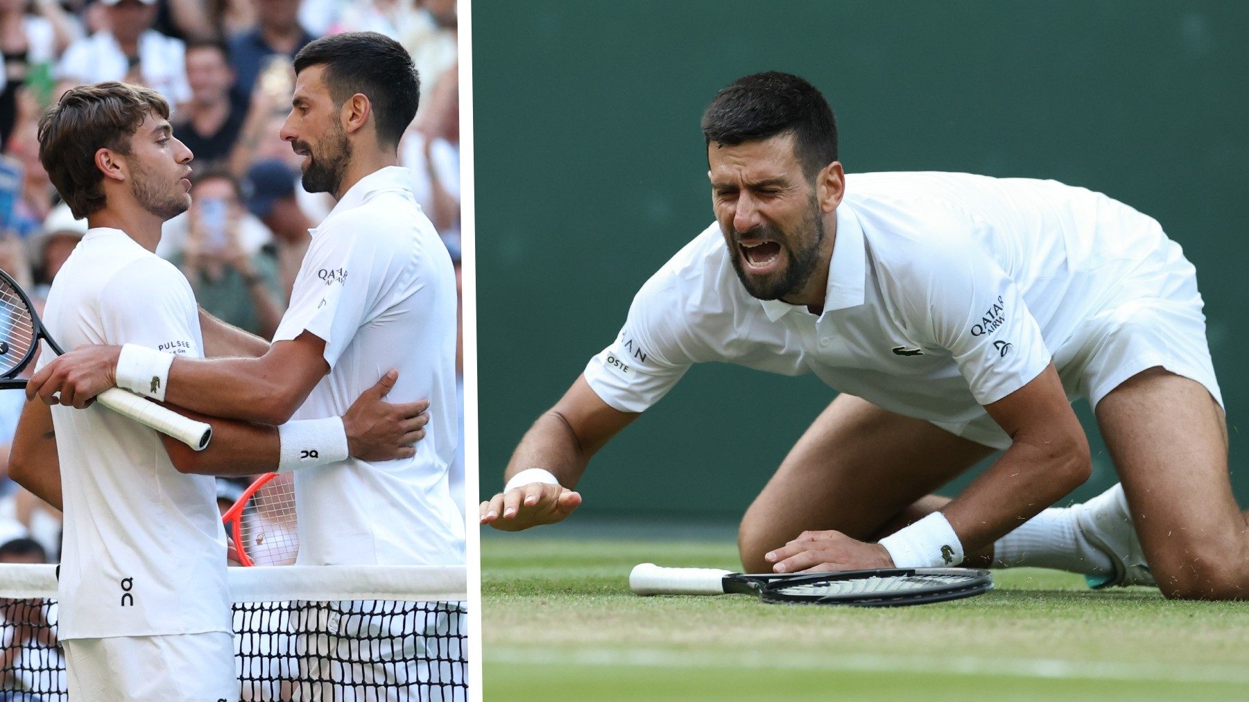 Djokovic supera un grande Cobolli ma cade male nel finale: "Il mio fisio dovrà rimettermi in piedi"