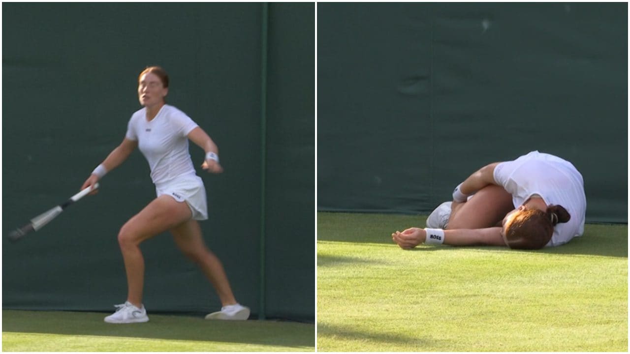 L’assurdo infortunio di Ella Seidel a Wimbledon: il piede destro finisce in un fosso
