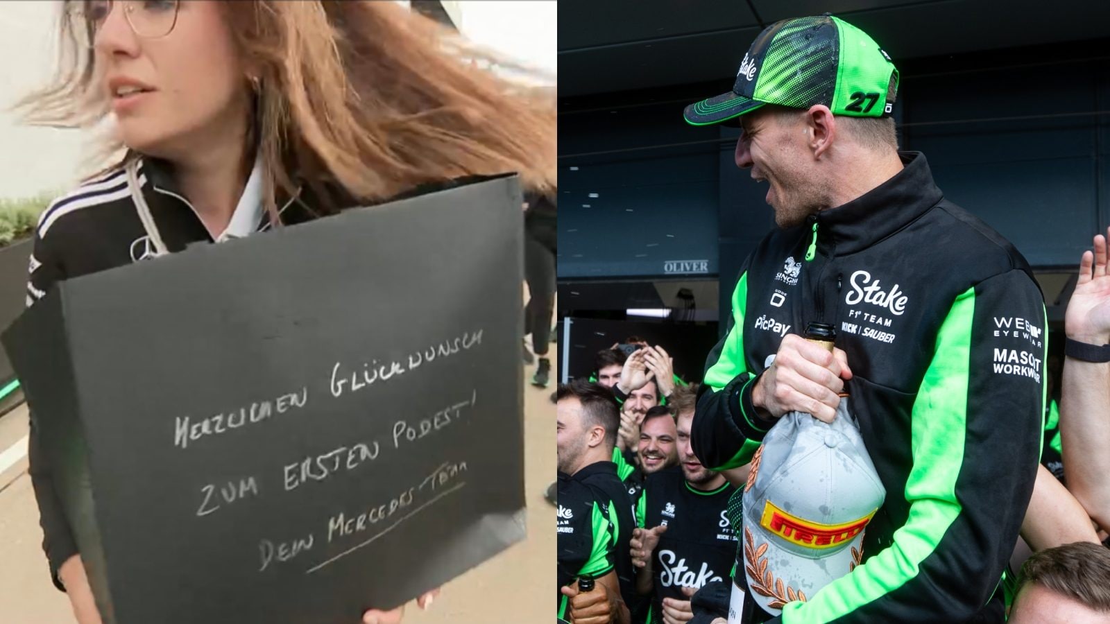 Hulkenberg resta senza champagne per festeggiare a Silverstone, gli arriva un gradito omaggio