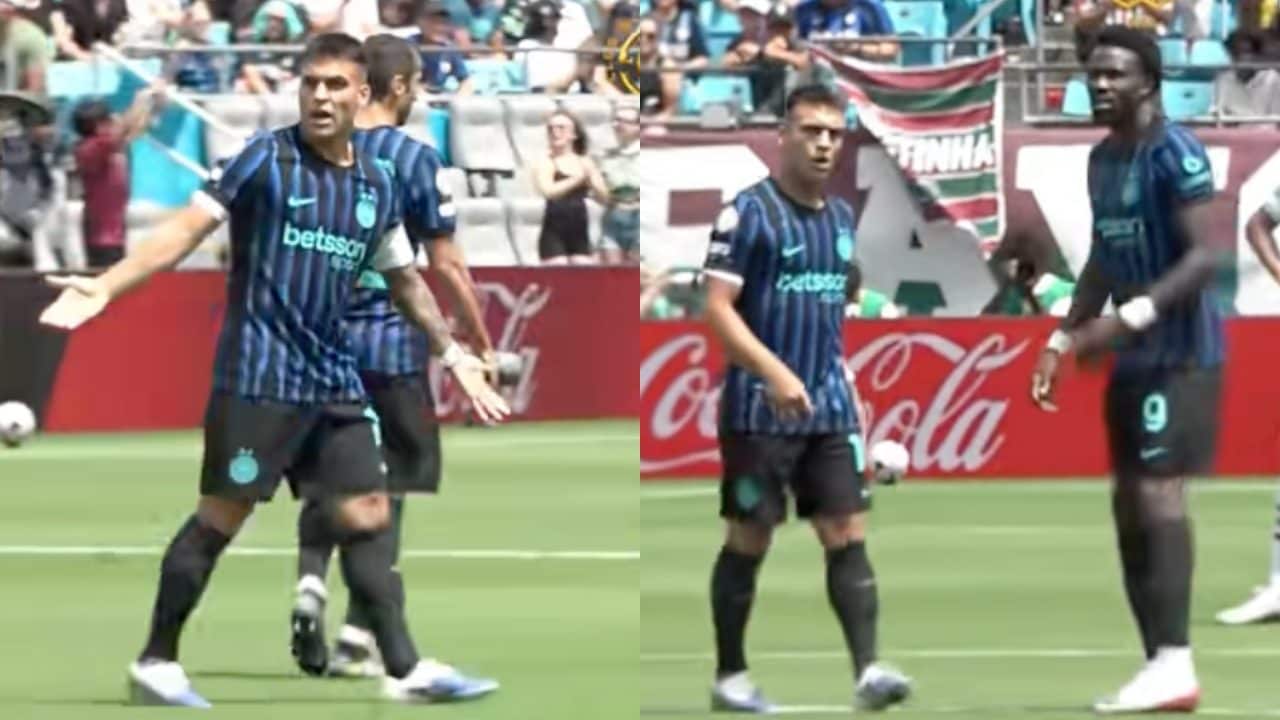 La rabbia di Lautaro per il primo gol subito dal Fluminense: Thuram non riesce a calmarlo, è una furia