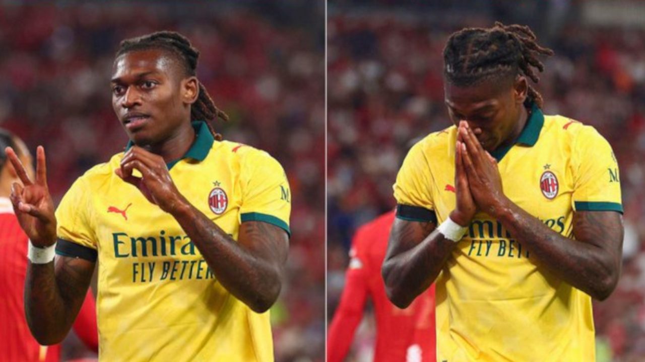 Leao segna poi la preghiera e la dedica a Diogo Jota nel vantaggio del Milan nel test col Liverpool