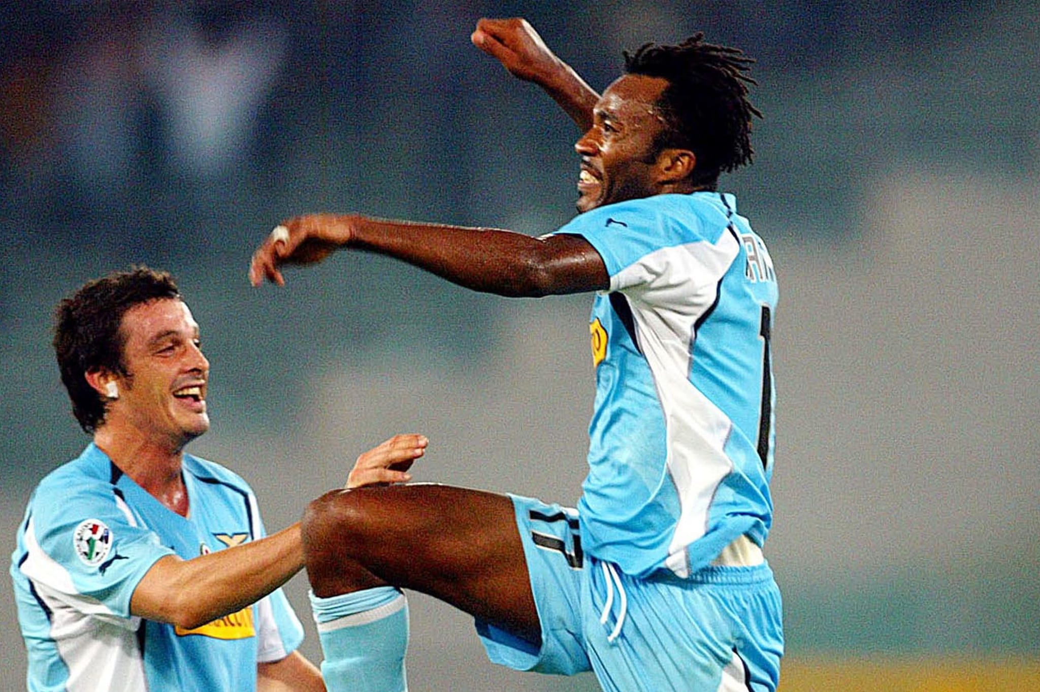Christian Manfredini con Massimo Oddo alla Lazio